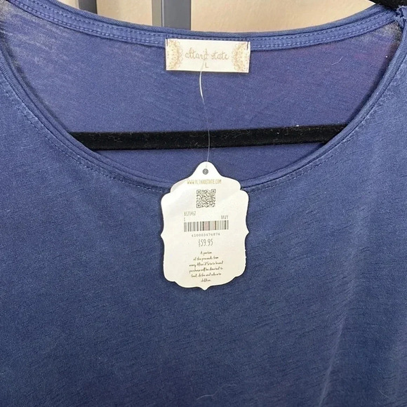 ALTER’D State NWT Mixed Media Navy Top - Picture 2 of 5